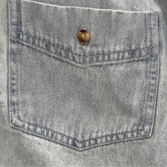 VINTAGE CARTOON CORNER The Flinstones Unisex Size M Denim Collared Long Sleeve - Picture 4 of 9